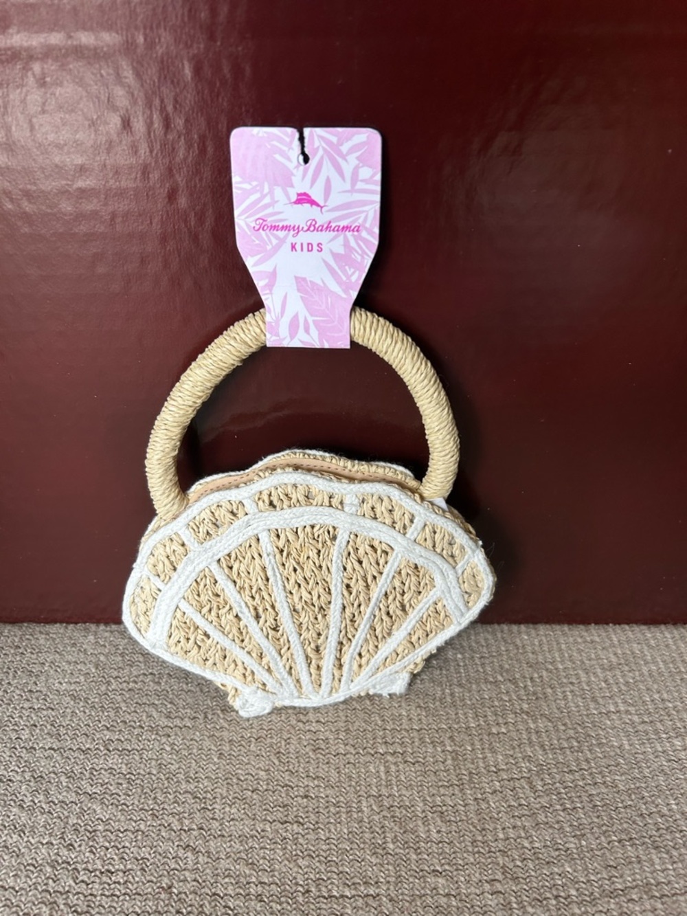 Tommy Bahama Kids woven seashell-shaped handbag , beach-themed NEW